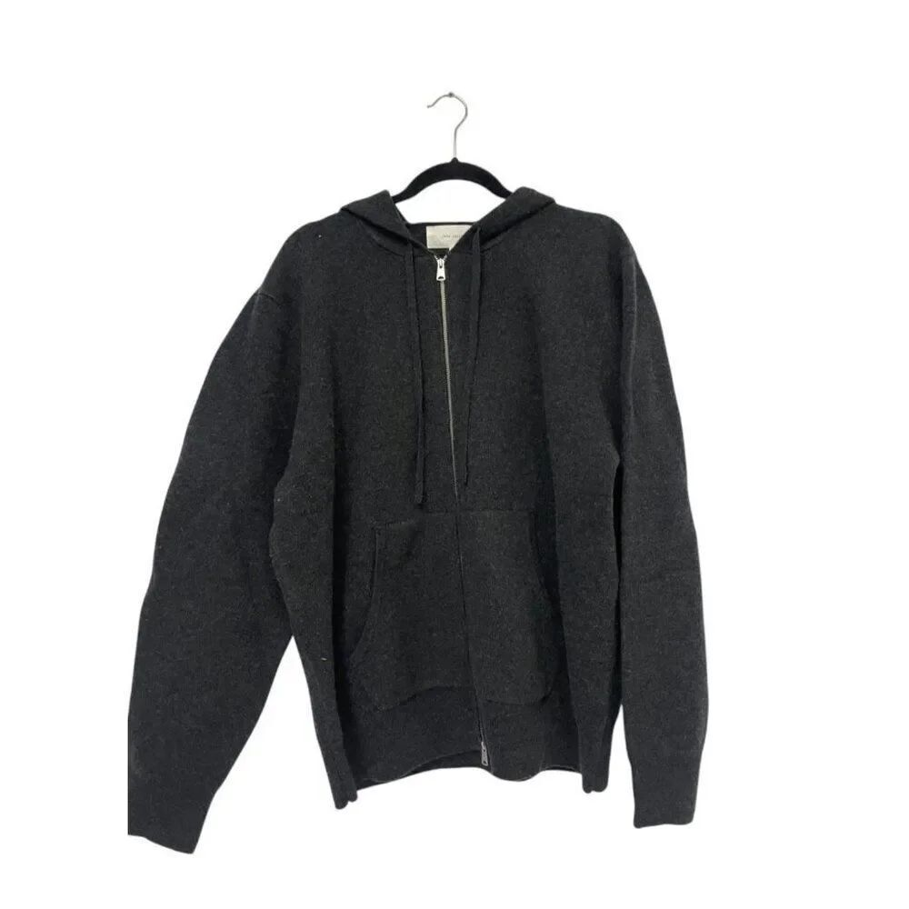 Zara Origins Mens Hoodie L Large Gray 1/4 Zip Cashmere Blend 2893/353 NWT $349